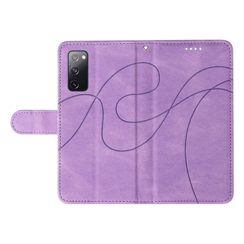 For Samsung Galaxy S20 FE 5G / S20 FE / S20 FE 2022 / S20 Lite Wallet Leather Phone Cover Imprinted Stand Case - Light Purple