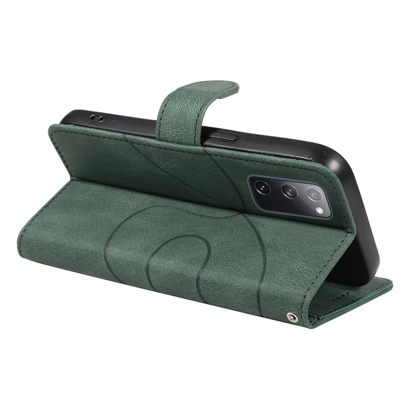 Para Samsung Galaxy S20 FE 5G / S20 FE / S20 FE 2022 / S20 Lite Carteira de Couro Capa de Telefone Impressa com Suporte - Verde