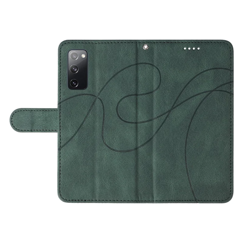 Para Samsung Galaxy S20 FE 5G / S20 FE / S20 FE 2022 / S20 Lite Carteira de Couro Capa de Telefone Impressa com Suporte - Verde