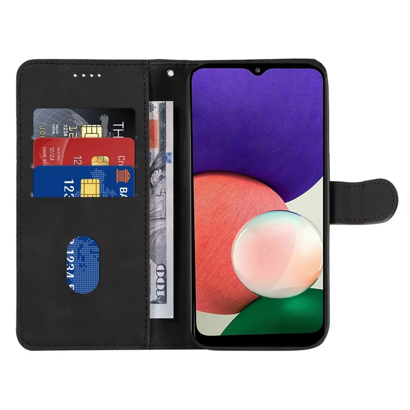 Für Samsung Galaxy A52 4G / A52s 5G / A52 5G Staubdichtes Geprägtes Design Handyhülle PU-Leder Ständer-Geldbörse - Schwarz