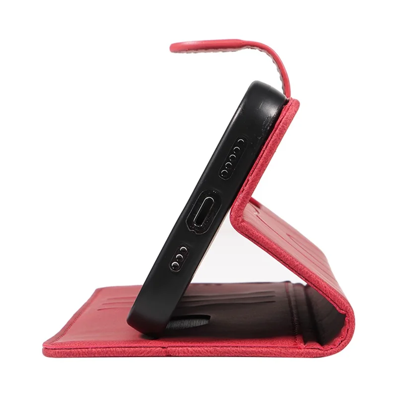 For Samsung Galaxy A13 4G / 5G Wallet Phone Cover PU Leather Imprinted Line Case with Stand - Red