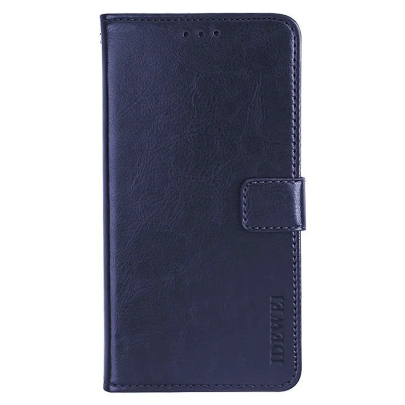 IDEWEI Funda Tipo Cartera para Asus Zenfone 10 5G, Textura de Caballo Loco, Anti-Caída, Funda de Cuero con Tapa - Azul