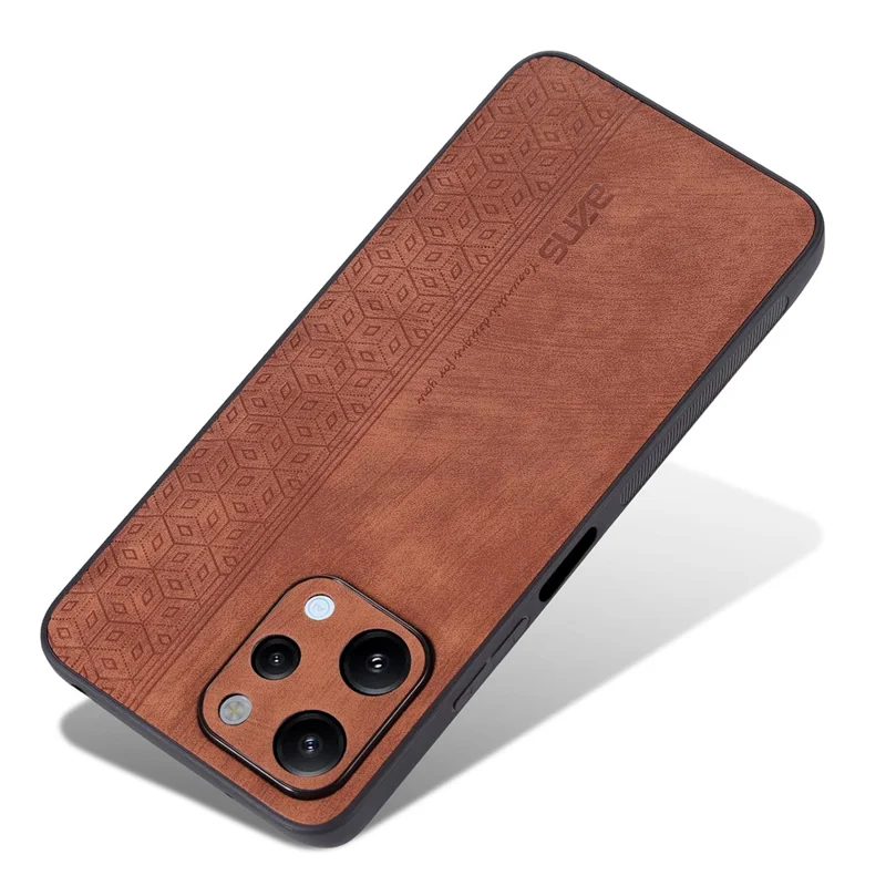 AZNS für Xiaomi Redmi 12 4G Schutzhülle aus beschichtetem PU-Leder mit Prägung - Braun