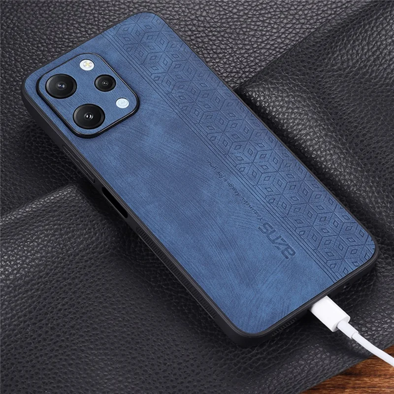 AZNS für Xiaomi Redmi 12 4G Schutzhülle aus beschichtetem PU-Leder mit Prägung - Braun