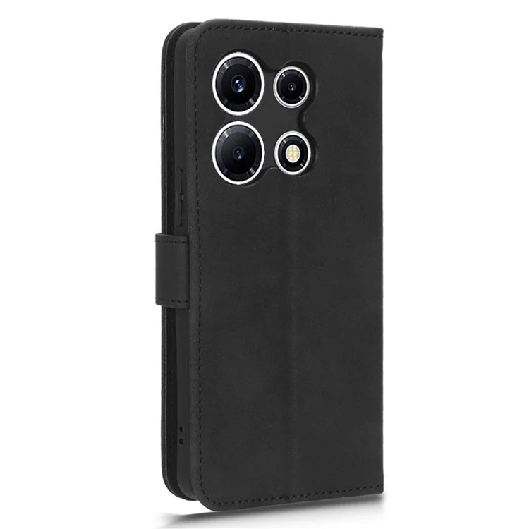 PU Leather Skin-Touch Stand Case for Infinix Note 30 VIP 5G , Wallet Anti-Drop Phone Cover - Black