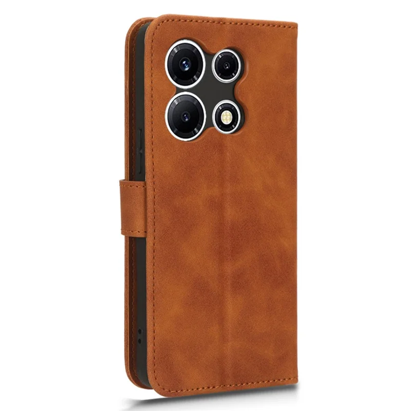 PU Leather Skin-Touch Stand Case for Infinix Note 30 VIP 5G , Wallet Anti-Drop Phone Cover - Brown