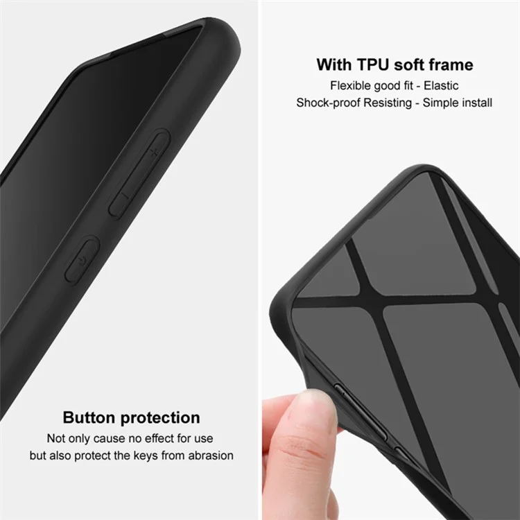 IMAK LX-5 Series for Sony Xperia 10 V Carbon Fiber Texture Phone Case Leather Coated TPU+PC Cover