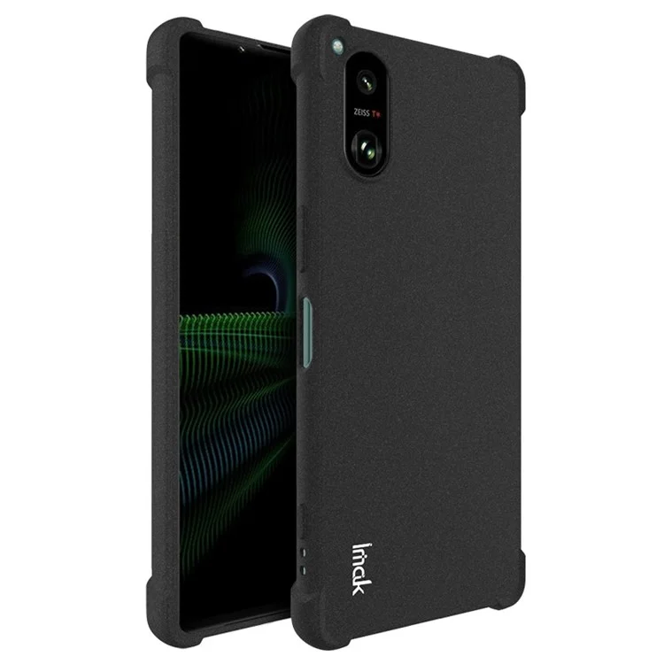 IMAK pour Sony Xperia 5 V Coque de protection arrière du téléphone Matte TPU Anti-rayures - Noir