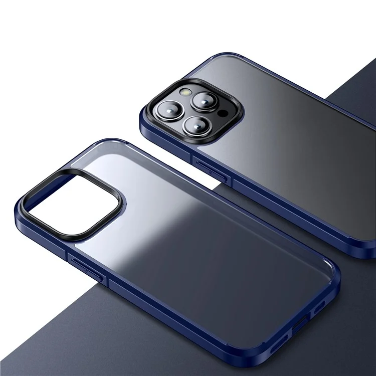 Для Iphone 15 Pro Max Matte Series Antip-scaratch PC+TPU Chase Case Case Back Protector Cover - Синий