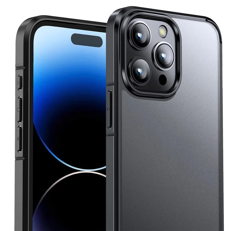 Для Iphone 15 Pro Max Matte Series Antip-scaratch PC+TPU Chase Case Case Back Protector Cover - Синий