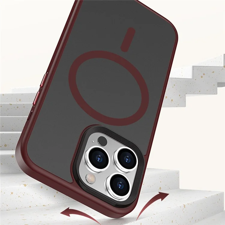 Magnetic Case for iPhone 15 Pro Compatible with MagSafe Skin-touch PC+TPU Matte Phone Cover - Black