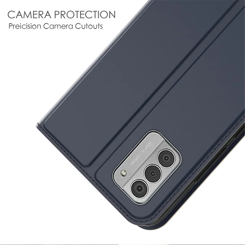 Flip Phone Cover For Nokia G42 , Card Slot PU Leather Stand Shell Full Protection Phone Case - Blue