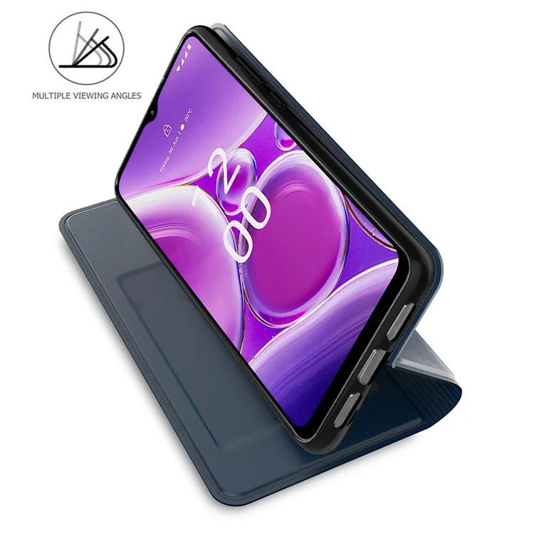 For Nokia C110 Shockproof Phone Case Card Holder PU Leather Stand Cover Magnetic Closure Shell - Blue