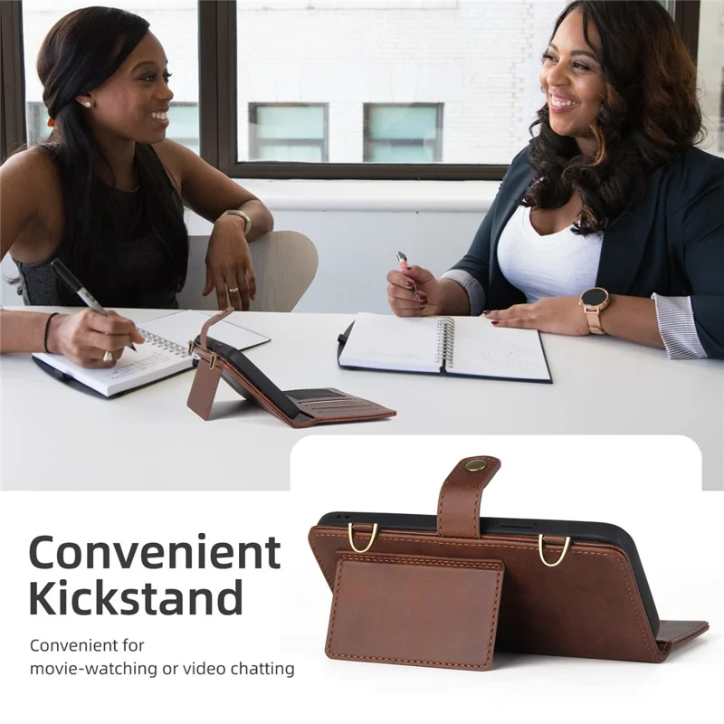 MEGSHI 020 Series for Samsung Galaxy A54 5G Detachable 2-in-1 Phone Wallet Case PU Leather Stand Multi-Function Cover - Brown