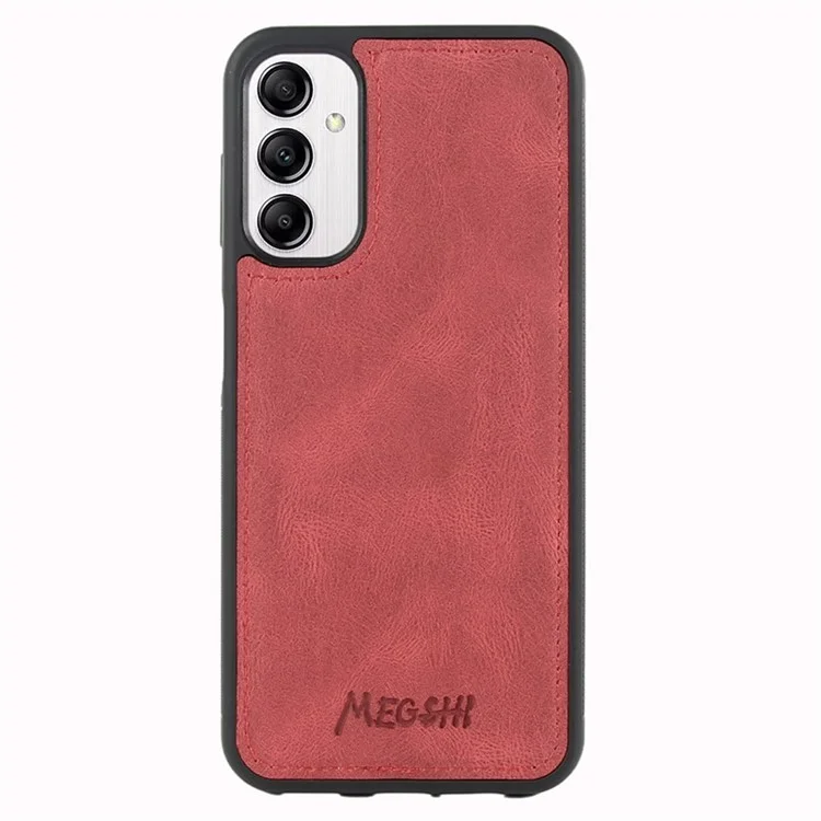 MEGSHI 017 Series Para Samsung Galaxy A54 5G Zipper Wallet Leather Case Magnetic Detachable Phone Cover - Vermelho