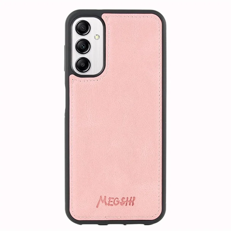 MEGSHI 017 Series For Samsung Galaxy A14 5G / A14 4G Detachable Magnetic Phone Back Cover Zipper Wallet Leather Case - Rose Gold