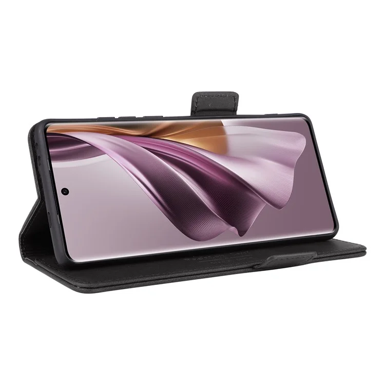 Per Oppo Reno10 Pro 5G (Global) Hardware Decor Phone Case PU Leather Wallet Stand Cover - Nero