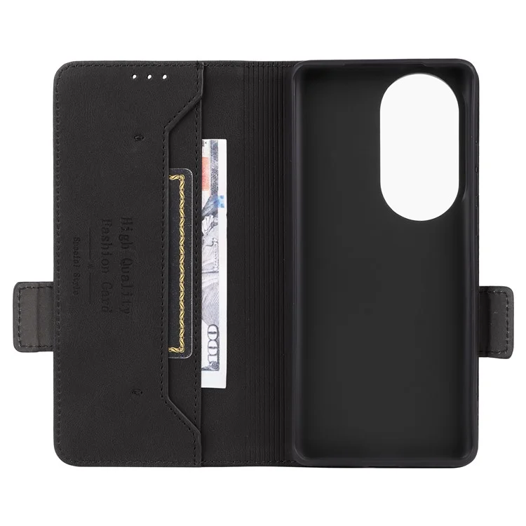 Per Oppo Reno10 Pro 5G (Global) Hardware Decor Phone Case PU Leather Wallet Stand Cover - Nero