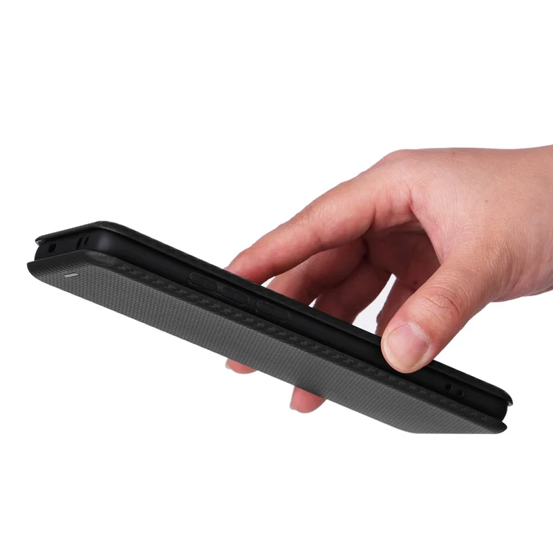 Para Oppo Reno10 Pro 5G (Global) / Reno10 5G (Global) Capa de telefone com textura de fibra de carbono, capa de couro com compartimento para cartão - Preto