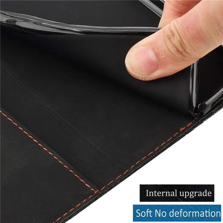 Wallet Case für iPhone 15 Pro Stand Shell PU-Leder Retro Blumen Bedruckt Handyhülle - Schwarz