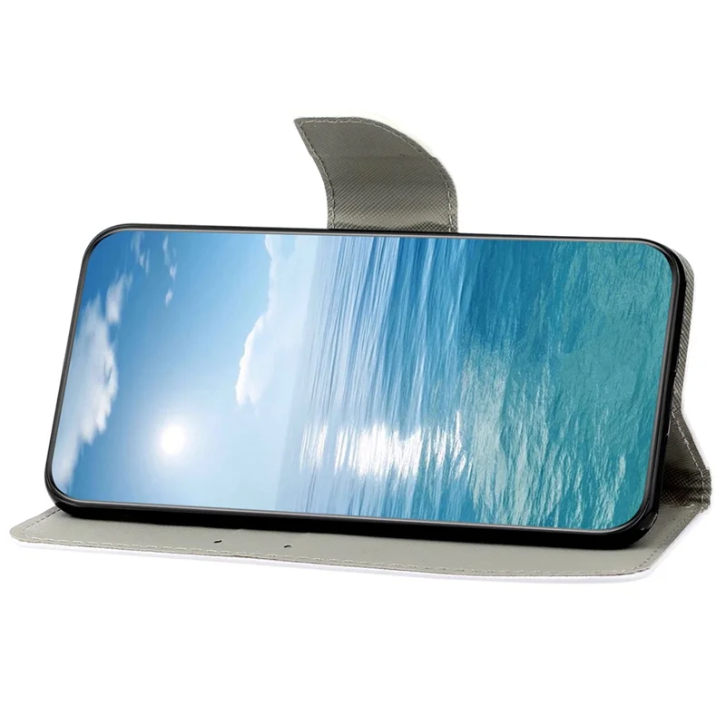 جراب محفظة قابل للطي مزود بطبعة زخرفية لهاتف iPhone 15، غطاء واقي من جلد PU مع حامل وشريط - فيل