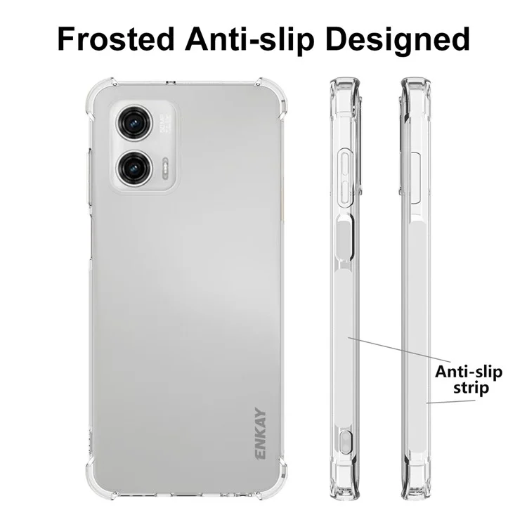Прозрачный чехол для телефона ENKAY HAT PRINCE для Motorola Moto G73 5G, чехол для ТПУ от падения с высокозащитной пленкой из алюминиево-кремниевого стекла для экрана