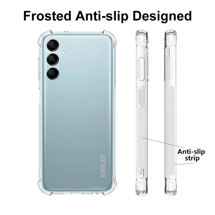 ENKAY HAT PRINCIPE Per Samsung Galaxy M14 5G Telefono Custodia TPU Trasparente Chiaro Cover con Pellicola Protettiva per Schermo in Vetro di Alluminio-silicio di Alta Qualità
