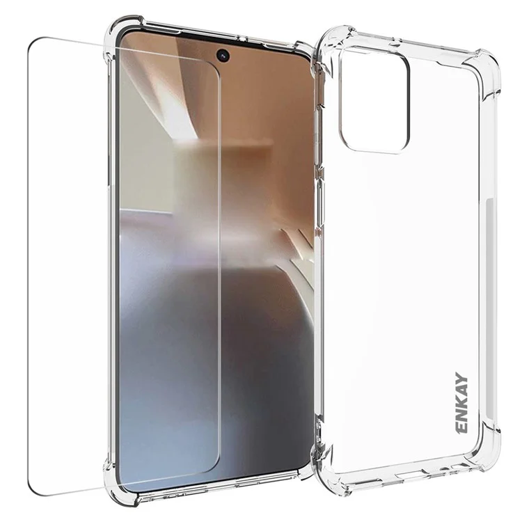 ENKAY HAT PRINCE Pour Motorola Moto G Power 5G Étui téléphone antichoc en TPU avec film de protection d'écran en verre haute aluminium-silicium