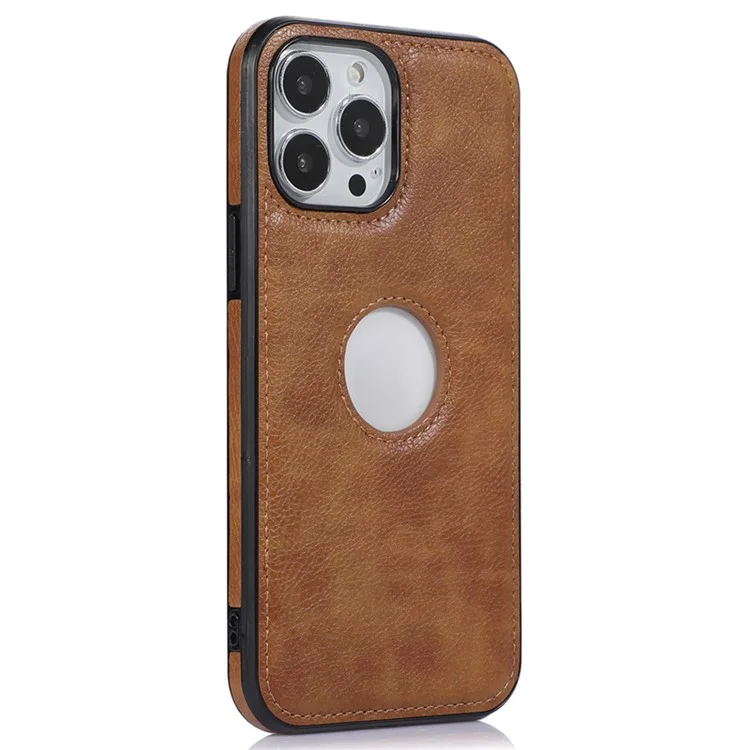 Logo View Smartphone-Hülle für iPhone 13 Pro Max 6.7 Zoll - Schutzhülle, Slim Case, Soft TPU+PU Smartphone-Cover - Braun