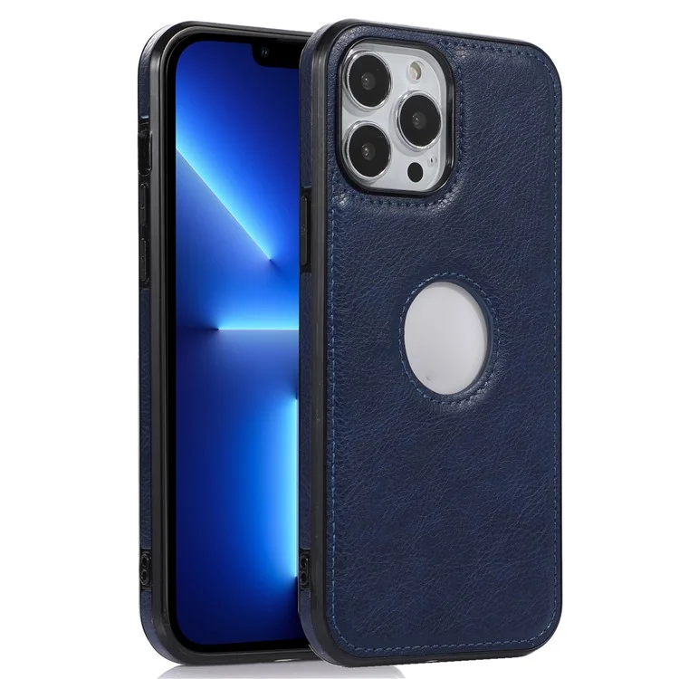 Schutzhülle für iPhone 13 Pro 6.1 Zoll, Logo View Phone Case, Soft TPU+PU, Phone Slim Cover - Blau
