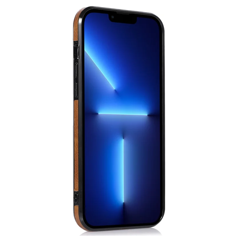 Protective Case for iPhone 13 Pro 6.1 inch Logo View Phone Case Soft TPU+PU Phone Slim Cover - Brown