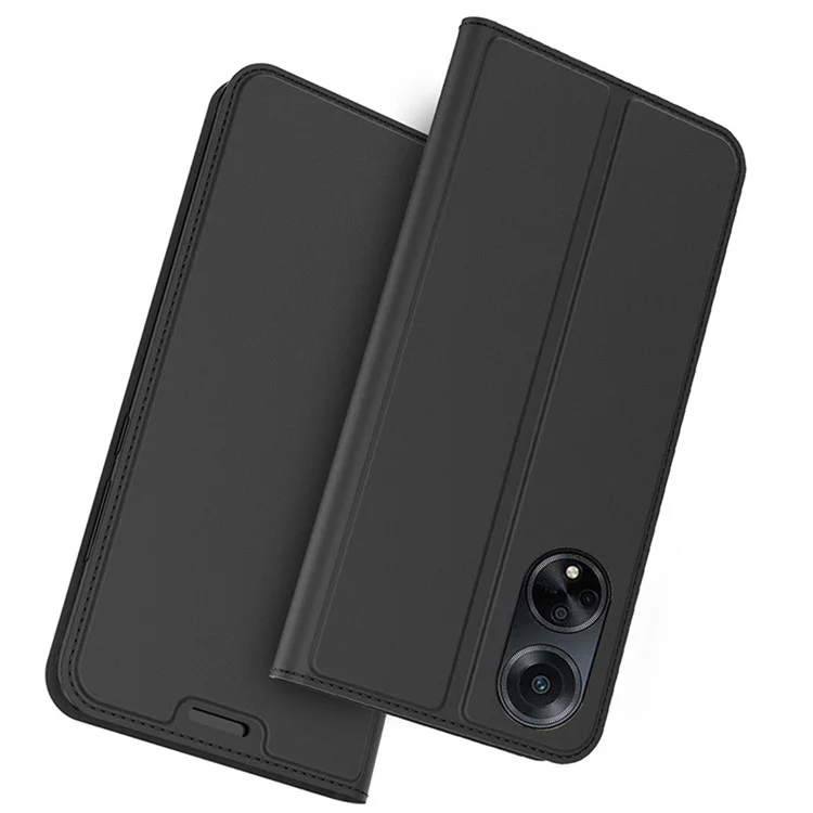 Para Oppo A98 5G / F23 5G Capa de Telefone Magnética com Proteção Total Compartimento para Cartão Capa de Telefone de Couro PU com Suporte de Flip - Preto