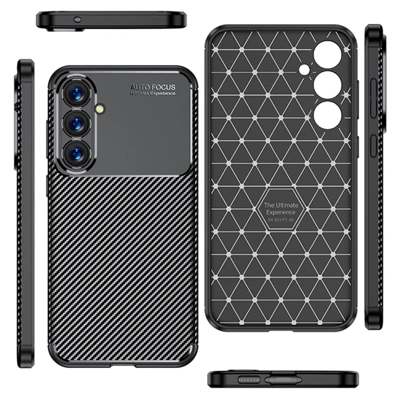 Anti-Drop-Handyhülle für Samsung Galaxy S23 FE, Kohlefaser-Textur TPU-Handy-Rückabdeckung