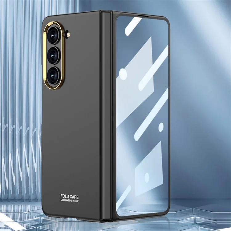 GKK Per Samsung Galaxy Z Fold5 5G Custodia Antiurto Hard PC Case con Pellicola Protettiva in Vetro Temperato - Nero