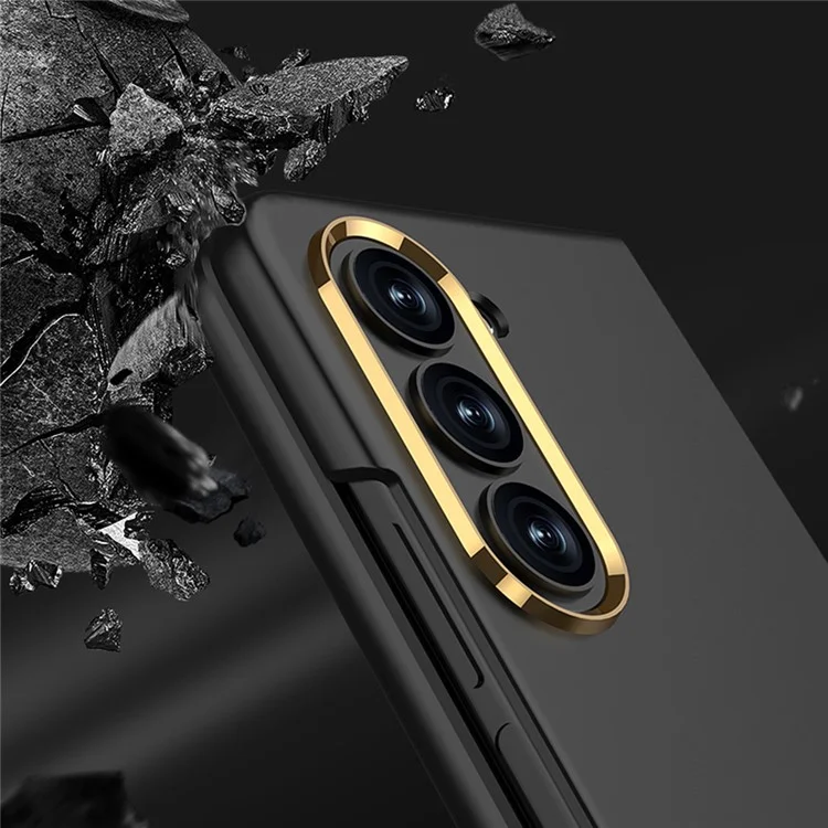GKK Per Samsung Galaxy Z Fold5 5G Custodia Antiurto Hard PC Case con Pellicola Protettiva in Vetro Temperato - Nero