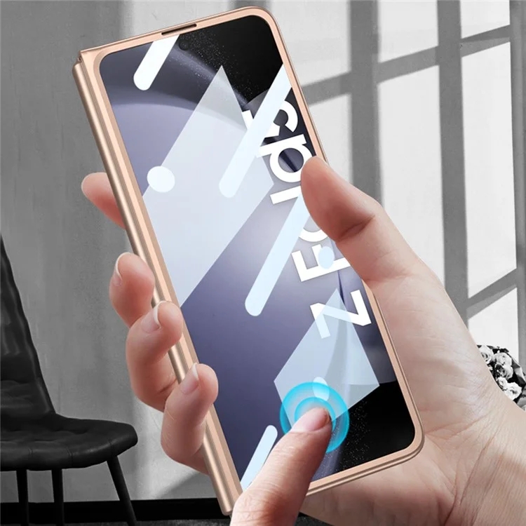 GKK Per Samsung Galaxy Z Fold5 5G Custodia Antiurto Hard PC Case con Pellicola Protettiva in Vetro Temperato - Nero