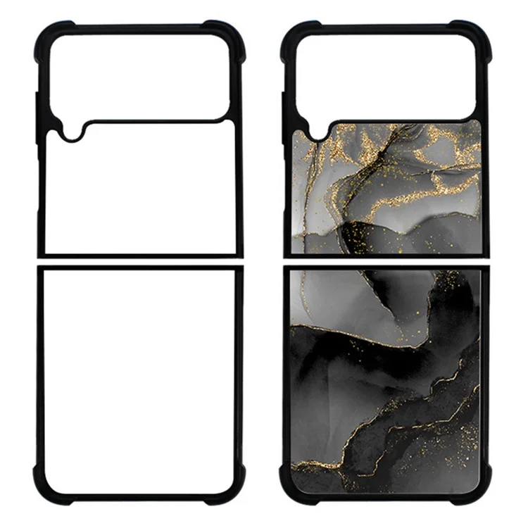 Für Samsung Galaxy Z Flip4 5G Full Protection Handy-Hülle, Wärmeübertragungsdruck TPU+PC+Aluminiumblech Handyschale