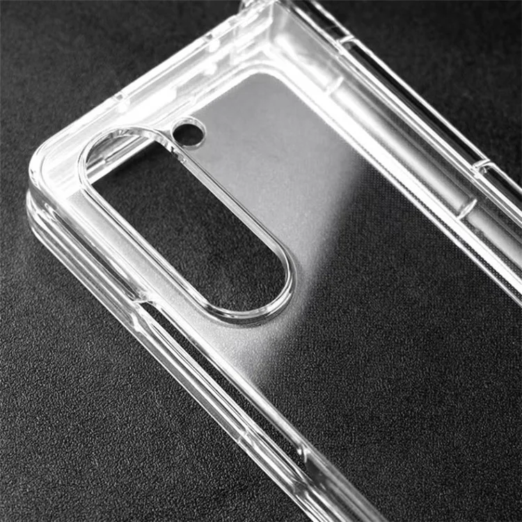 Pour Samsung Galaxy Z Fold5 5G Transparent PC Phone Case 3-Piece Design Phone Cover