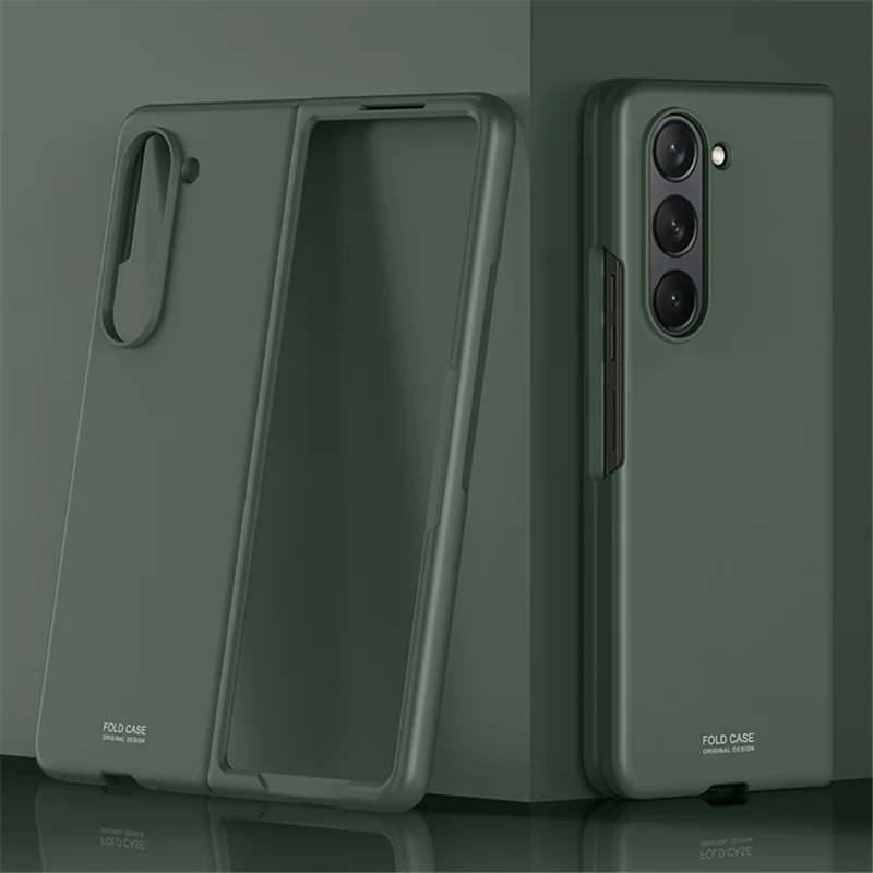 Voor Samsung Galaxy Z Fold5 5G Harde PC-telefoonhoesje met Aanraakgevoel voor de Huid Schokbestendige Cover - Groen