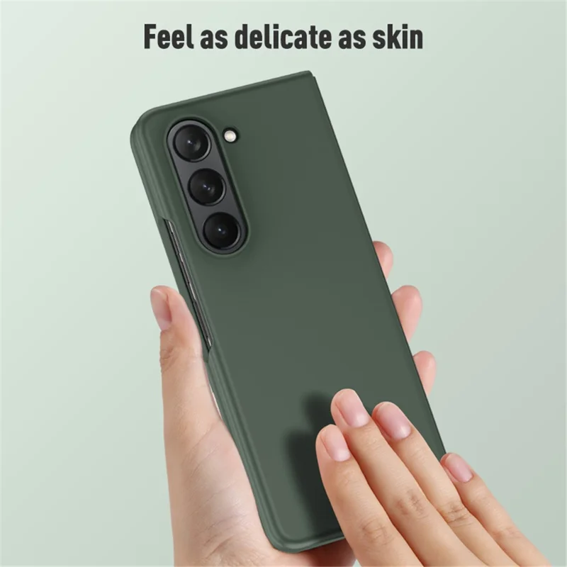 Voor Samsung Galaxy Z Fold5 5G Harde PC-telefoonhoesje met Aanraakgevoel voor de Huid Schokbestendige Cover - Groen