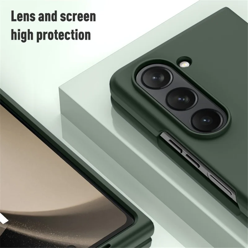 Voor Samsung Galaxy Z Fold5 5G Harde PC-telefoonhoesje met Aanraakgevoel voor de Huid Schokbestendige Cover - Groen