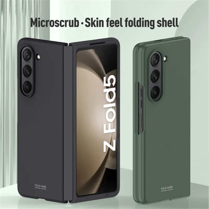 Voor Samsung Galaxy Z Fold5 5G Harde PC-telefoonhoesje met Aanraakgevoel voor de Huid Schokbestendige Cover - Groen