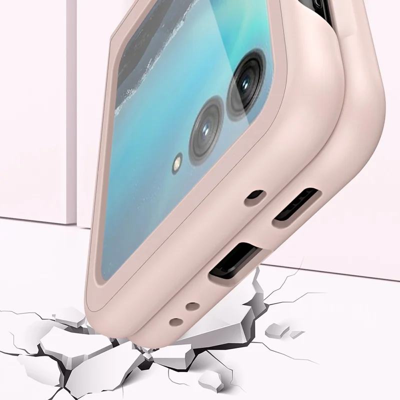 For Motorola Razr 40 Ultra 5G PU Leather + PC Phone Case Finger Strap Kickstand Cover - Dark Green