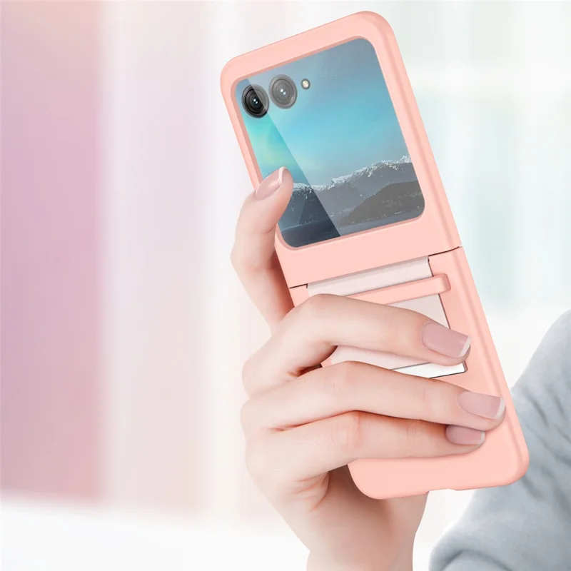 For Motorola Razr 40 Ultra 5G PU Leather + Hard PC Phone Case Retractable Strap Hinge Protection Cover - Black