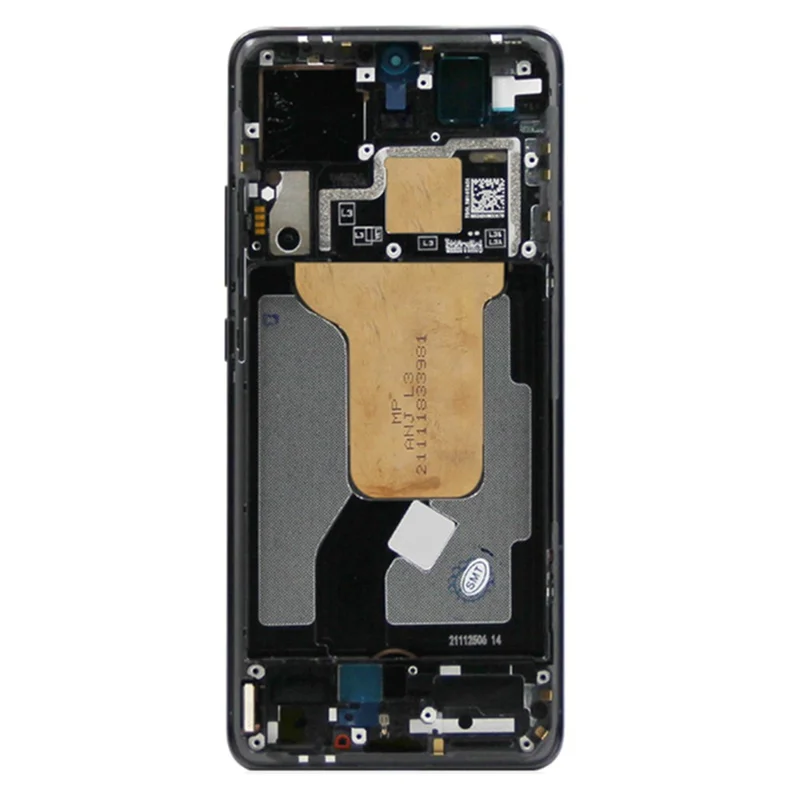 For Xiaomi 12 5G / 12X 5G OEM Grade S AMOLED-skærm og digitizer-samling + ramme (uden logo) - Sort