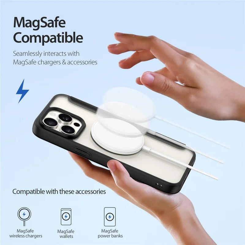 Cover in pelle per iPhone 15 Pro Max DUX DUCIS Skin X Pro Series, custodia a libro compatibile con MagSafe - Nero