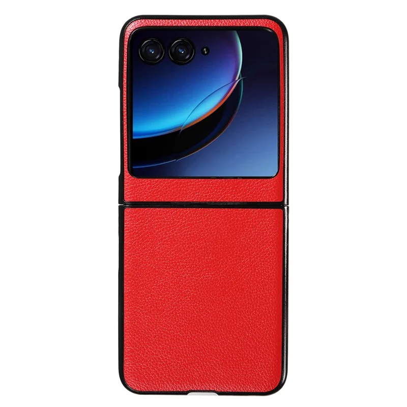 For Motorola Razr 40 Ultra 5G Litchi Texture Phone Case Shockproof Slim PU+PC Cover - Red