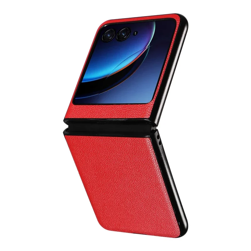 For Motorola Razr 40 Ultra 5G Litchi Texture Phone Case Shockproof Slim PU+PC Cover - Red