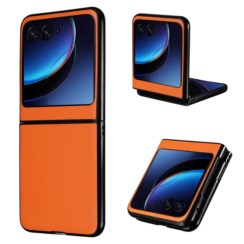 For Motorola Razr 40 Ultra 5G Drop-Proof Phone Cover Shockproof Slim PU+PC Phone Case - Orange