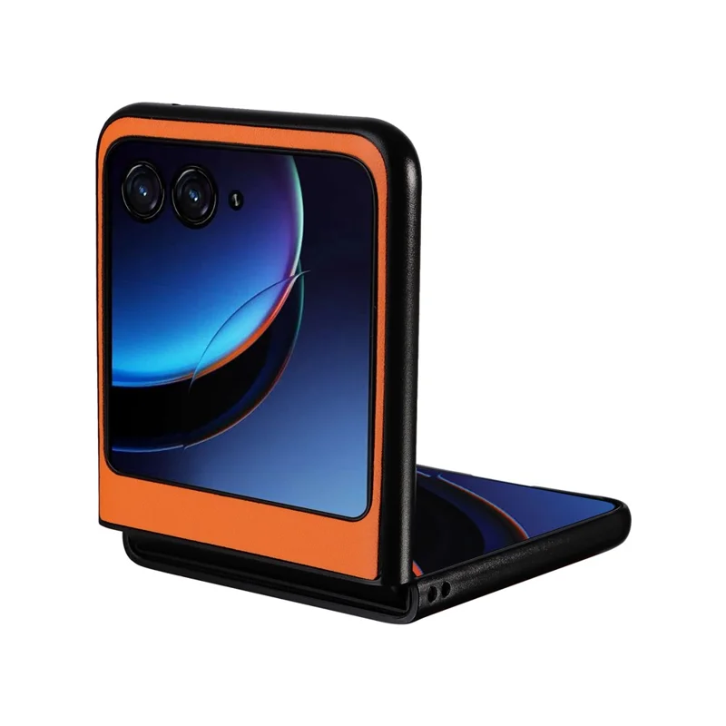For Motorola Razr 40 Ultra 5G Drop-Proof Phone Cover Shockproof Slim PU+PC Phone Case - Orange